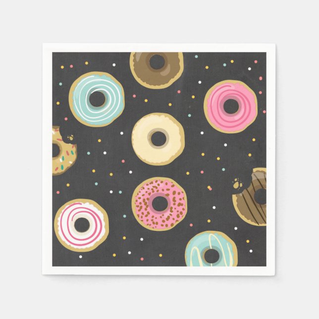 Doughnut Paper Napkin Pink Doughnut sweet Birthday (Front)