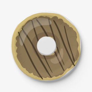 Doughnut Paper Plates Brown Chocolate Doughnut Par