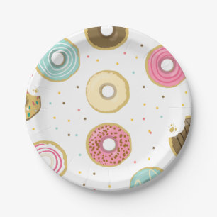 Doughnut Paper Plates Pink Birthday shower Doughnu
