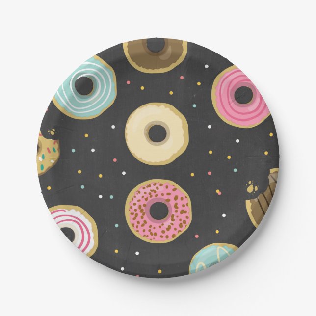 Doughnut Paper Plates Pink Birthday shower Doughnu (Front)