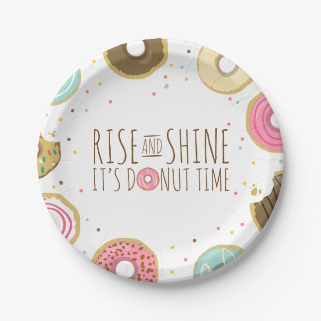 Doughnut Paper Plates Pink Birthday shower Doughnu (Front)