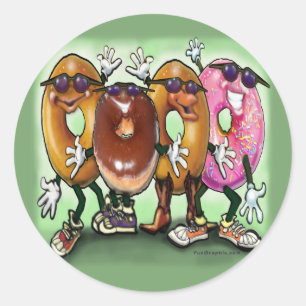 Doughnut Party Classic Round Sticker