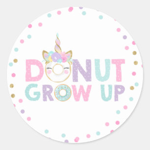 Doughnut Party Favour Tag Sticker Seal Doughnut Gr