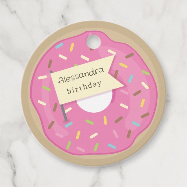 Doughnut party favour tags (Front)