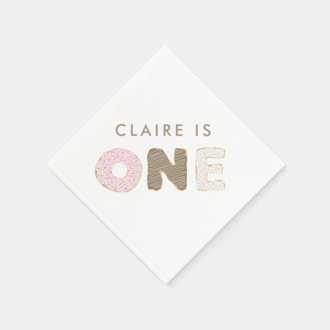 Doughnut Party First Birthday Party Decor Napkin (Corner)