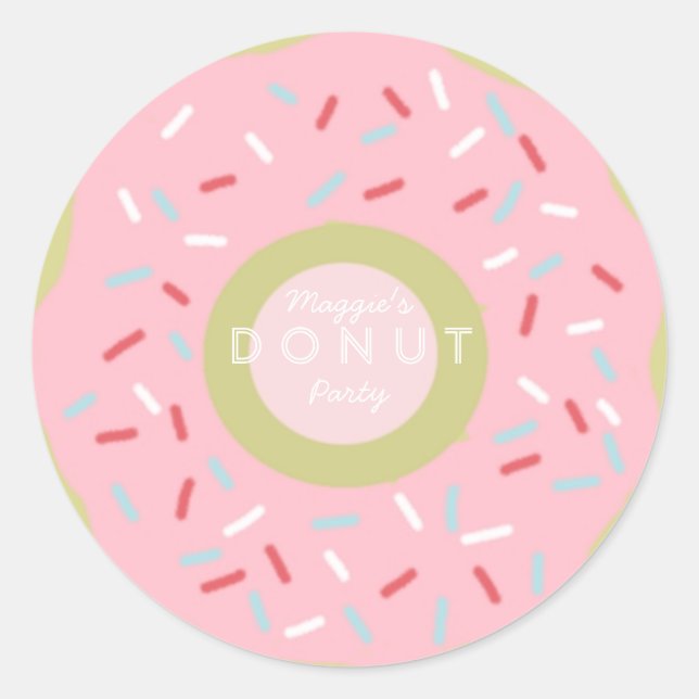 Doughnut Party Invitation Stickers (Front)