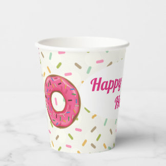Doughnut Party Personalised Paper Cups