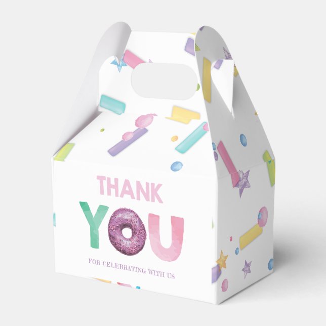 Doughnut Party personalised Thank you Favour Box (Front Side)