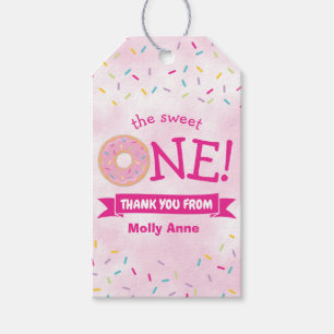 Doughnut Party Rainbow Sprinkles Girl First Birthd Gift Tags
