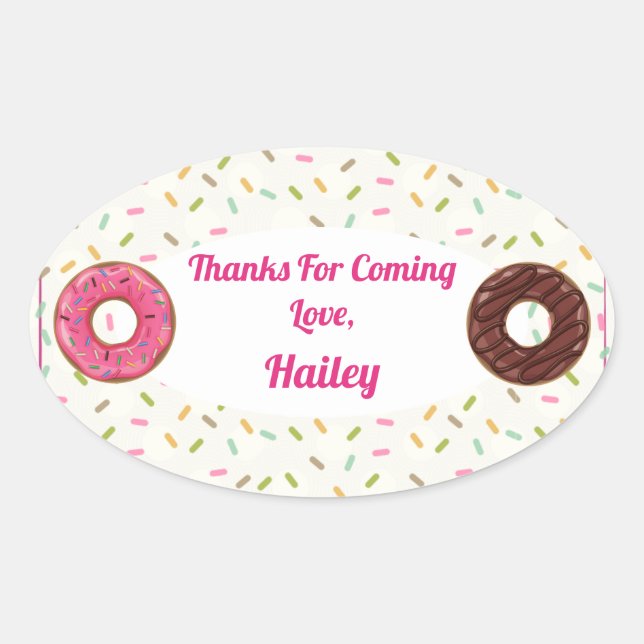 Doughnut Party Thank You Sticker (Front)