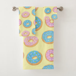 Doughnut Pattern Bath Towel Set