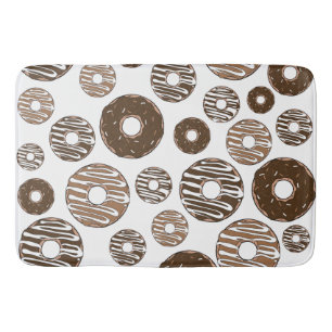 Doughnut Pattern, Chocolate Doughnuts, Caramel Dou Bath Mat