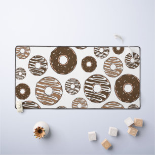 Doughnut Pattern, Chocolate Doughnuts, Caramel Dou Desk Mat