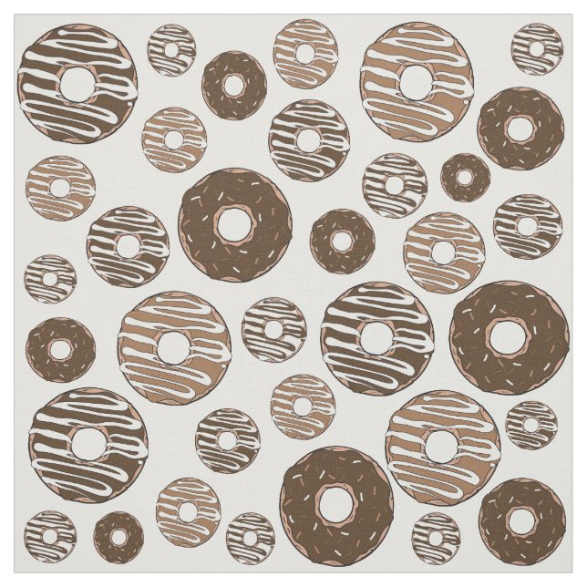 Doughnut Pattern, Chocolate Doughnuts, Caramel Dou Fabric (Swatch)