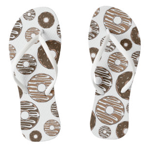 Doughnut Pattern, Chocolate Doughnuts, Caramel Dou Flip Flops