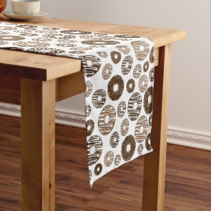 Doughnut Pattern, Chocolate Doughnuts, Caramel Dou Medium Table Runner