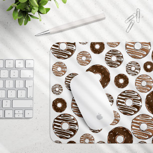 Doughnut Pattern, Chocolate Doughnuts, Caramel Dou Mouse Mat