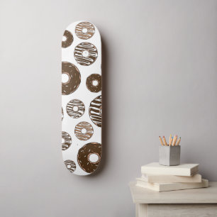 Doughnut Pattern, Chocolate Doughnuts, Caramel Dou Skateboard