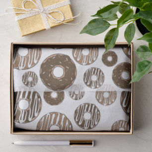 Doughnut Pattern, Chocolate Doughnuts, Caramel Dou Tissue Paper