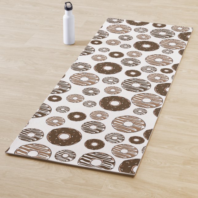Doughnut Pattern, Chocolate Doughnuts, Caramel Dou Yoga Mat (In Situ)