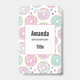 Doughnut Pattern Cute Colourful ID Badge
