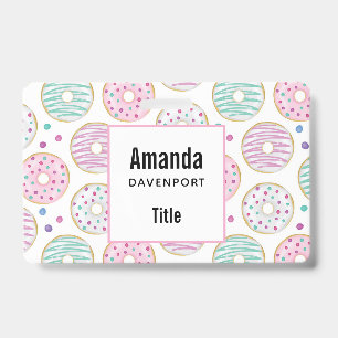 Doughnut Pattern Cute Colourful ID Badge