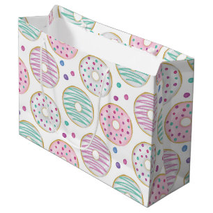 Doughnut Pattern Cute Colourful Large Gift Bag