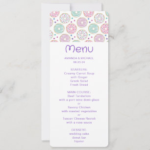 Doughnut Pattern Cute Colourful Menu Invitation