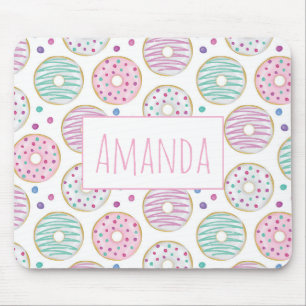 Doughnut Pattern Cute Colourful Mouse Mat