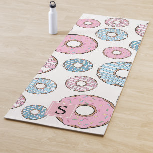 Doughnut Pattern, Pink Doughnuts, Blue Doughnuts, Yoga Mat