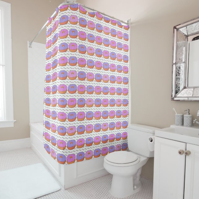 Doughnut Pattern shower curtain (In Situ)