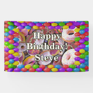 Doughnut Personalised character birthday banner