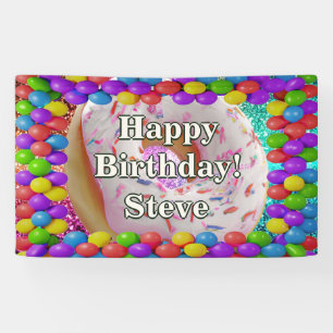 Doughnut Personalised character birthday banner