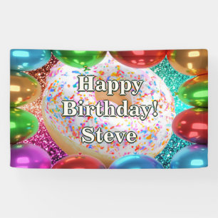 Doughnut Personalised character birthday banner