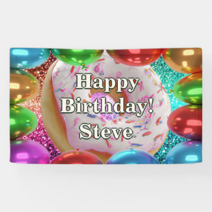 Doughnut Personalised character birthday banner