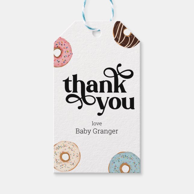 Doughnut Personalised Thank You Favour Tag (Front)