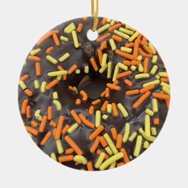 Doughnut Photo Ceramic Tree Decoration (Front)