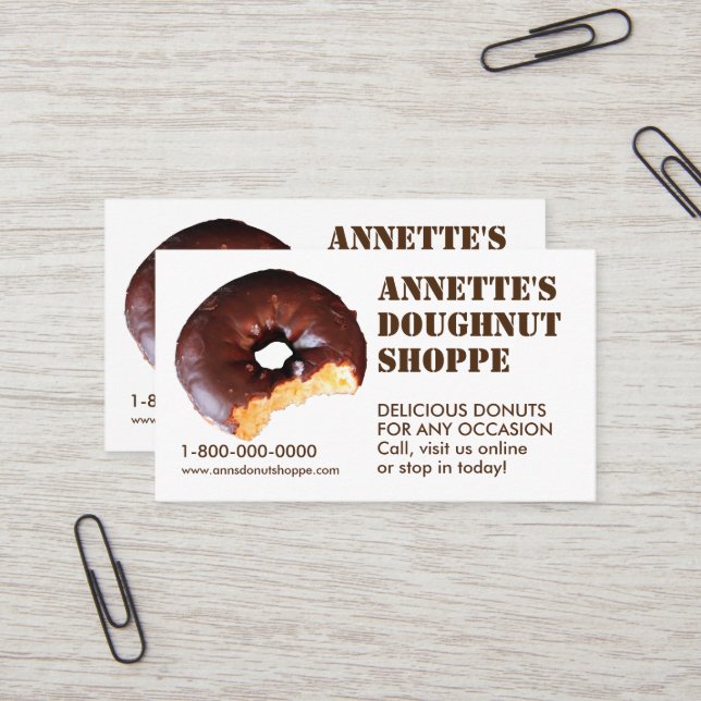 Doughnut Photo Doughnut Shop Business Cards (Front/Back In Situ)