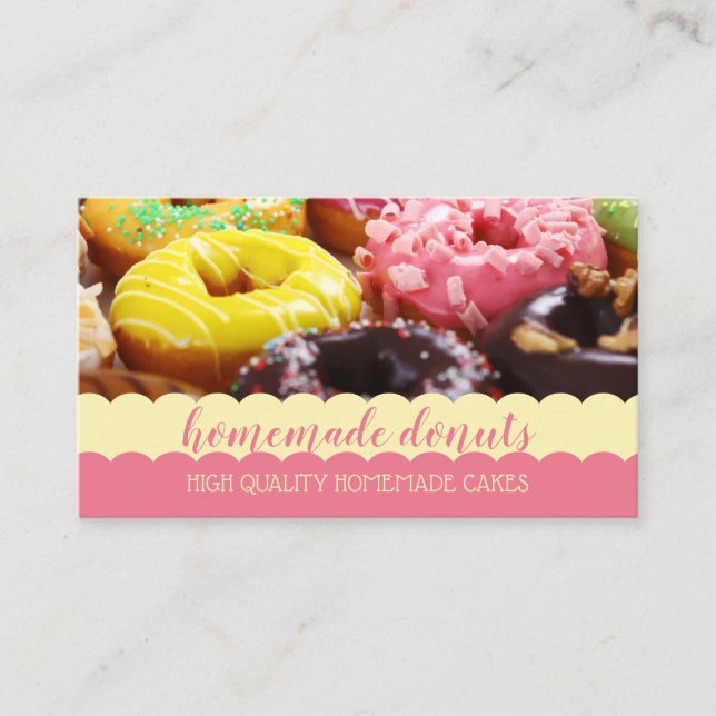 Doughnut Photo Tasty Business Card (Front)