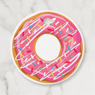 Doughnut pink Birthday Thanks a Favour Tags