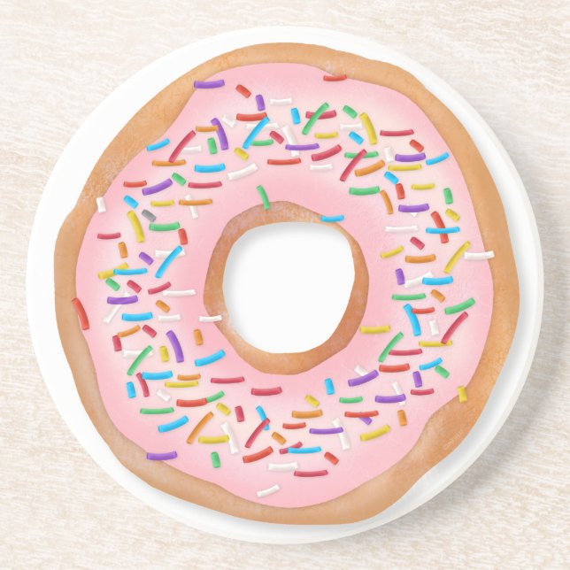Doughnut Pink Frosting Sprinkles Cute Food | Coaster (Front)
