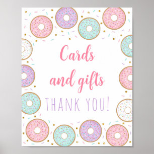 Doughnut Pink Gold Cards & Gifts Birthday Sign