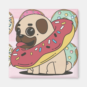 Doughnut Pug Magnet