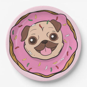 Doughnut Pug Paper Plate