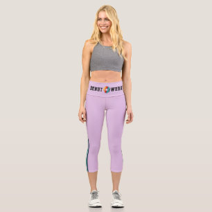 Doughnut Purple Retro Rainbow Leggins Capri Leggings