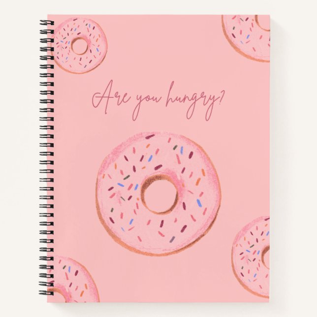 Doughnut Quote Notebook – “Are You Hungry?” 🍩💞 (Front)