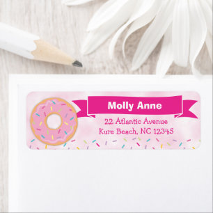 Doughnut Rainbow Sprinkles Birthday Girl Address