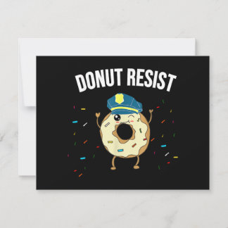 Doughnut Resist Meme Funny Police Officer Support  Holiday Card