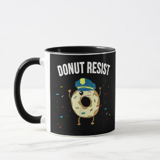 Doughnut Resist Meme Funny Police Officer Support  Mug