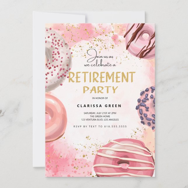 Doughnut RETIREMENT party Invitation (Front)